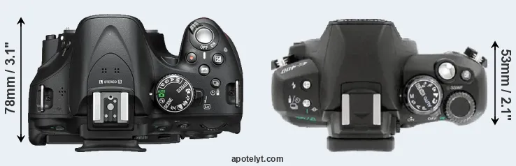 Compare D5200 versus E-400 top