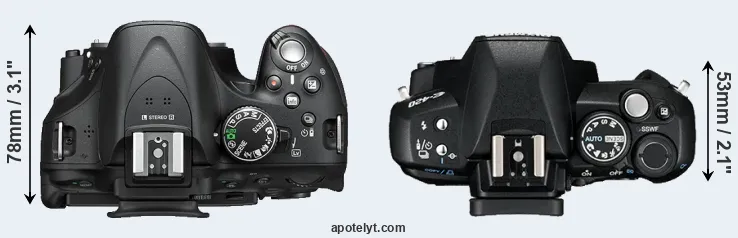 Compare D5200 versus E-420 top