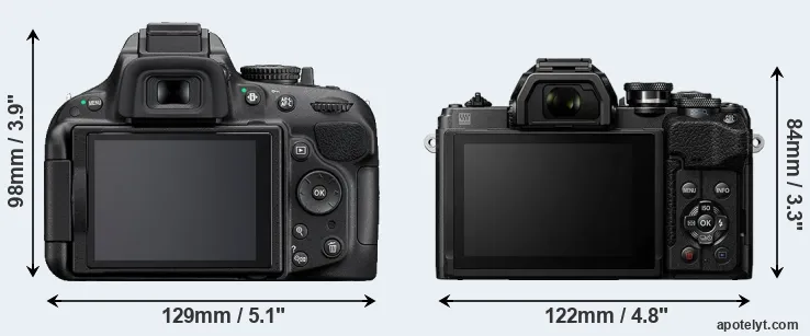 Comparison D5200 or E-M10 IV rear