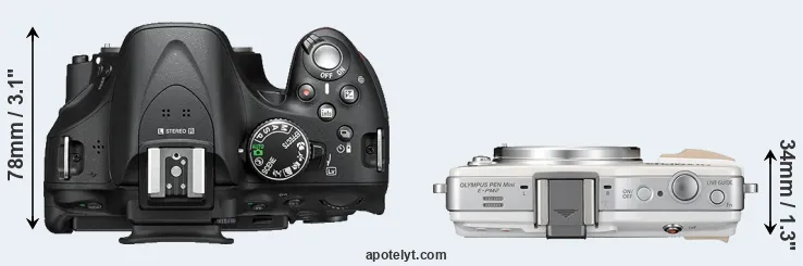 Compare D5200 versus E-PM2 top