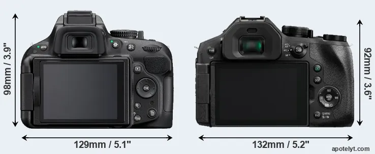 Comparison D5200 or FZ330 rear