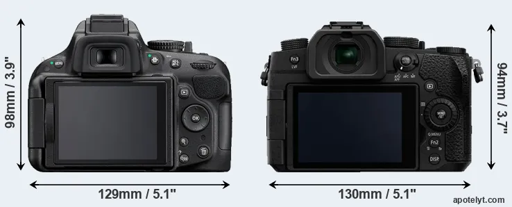 Comparison D5200 or G95 rear