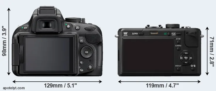 Comparison D5200 or GF1 rear