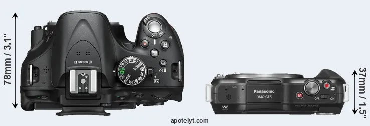 Compare D5200 versus GF5 top