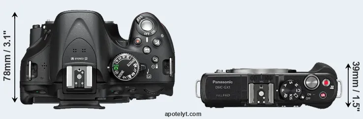 Compare D5200 versus GX1 top