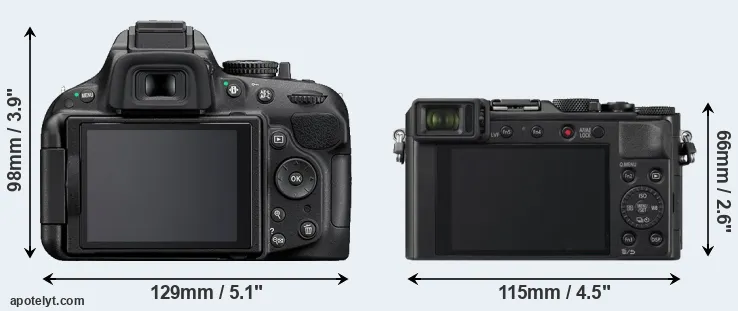 Comparison D5200 or LX100 II rear
