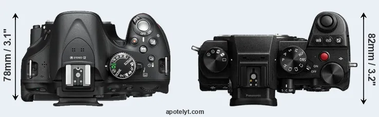 Compare D5200 versus S5 top