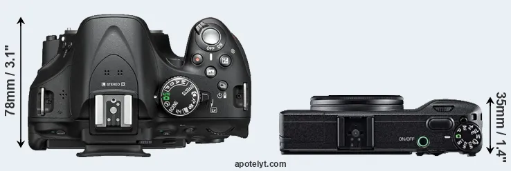Compare D5200 versus GR top