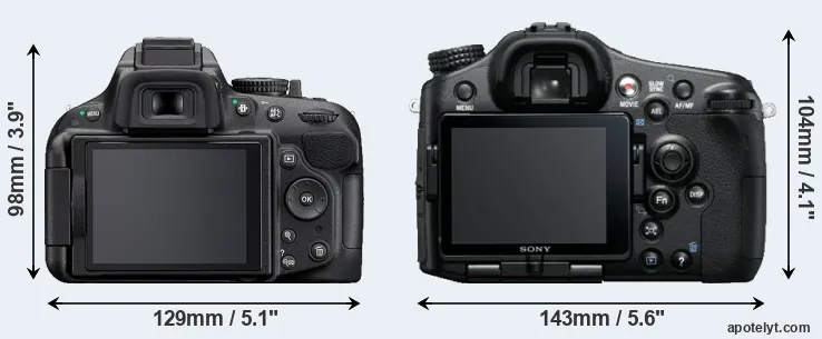 Comparison D5200 or A77 rear