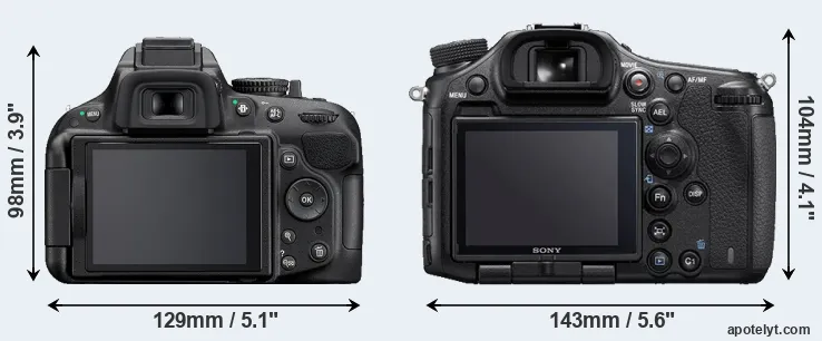 Comparison D5200 or A99 II rear