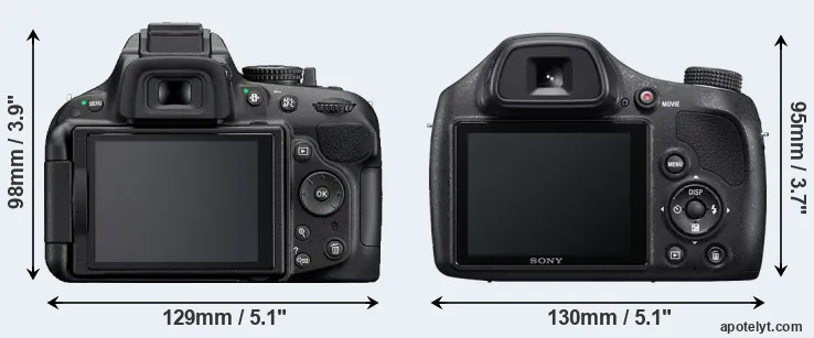Comparison D5200 or H400 rear