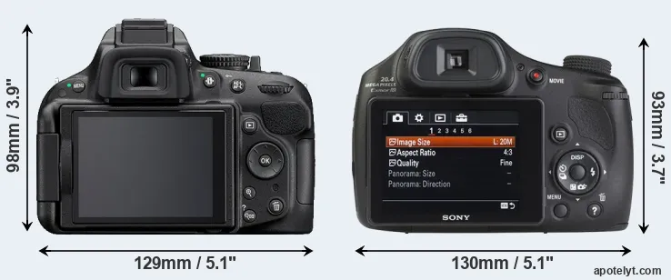 Comparison D5200 or HX350 rear