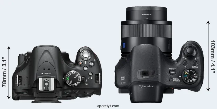 Compare D5200 versus HX350 top