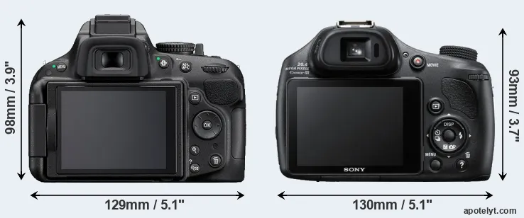 Comparison D5200 or HX400V rear