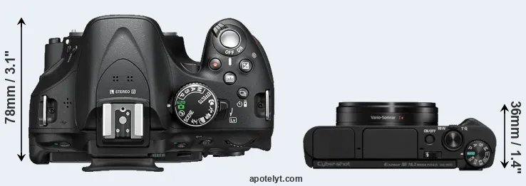 Compare D5200 versus HX95 top