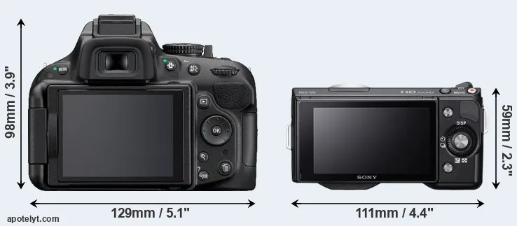 Comparison D5200 or NEX-5N rear