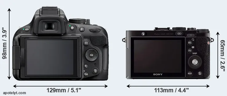 Comparison D5200 or RX1 rear