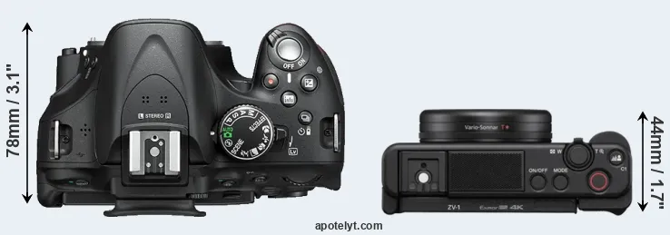 Compare D5200 versus ZV-1 top