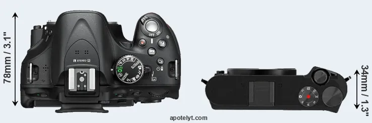 Compare D5200 versus M1 top