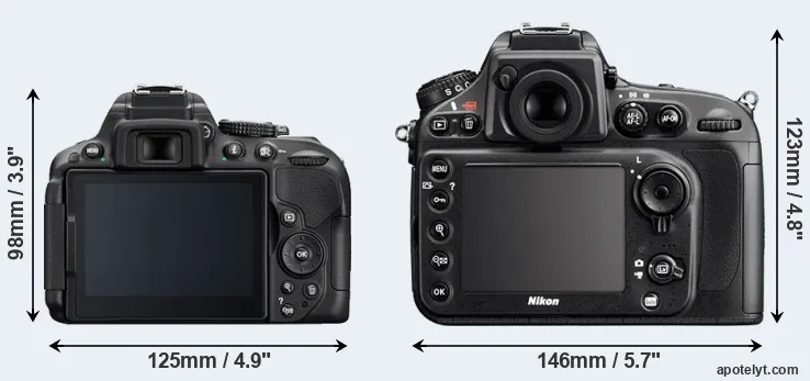 Comparison D5300 or D800E rear
