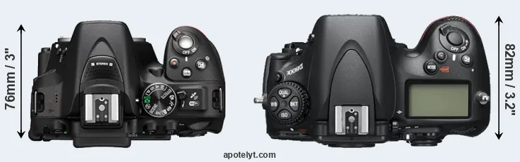 Compare D5300 versus D800E top