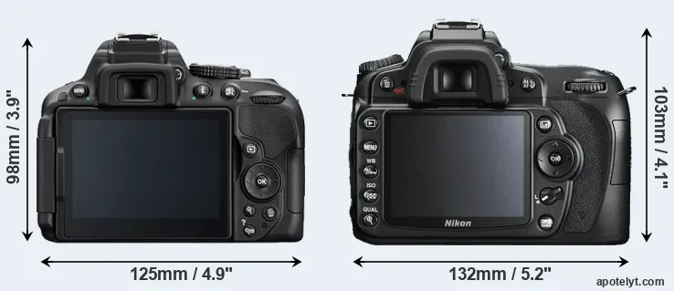 Comparison D5300 or D90 rear