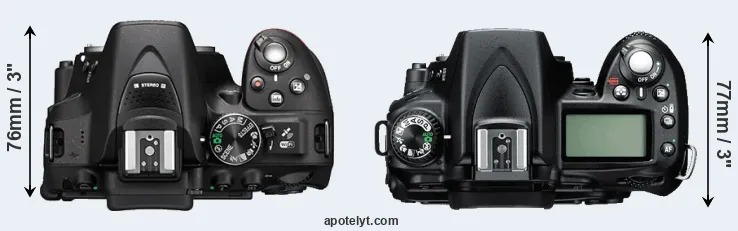 Compare D5300 versus D90 top