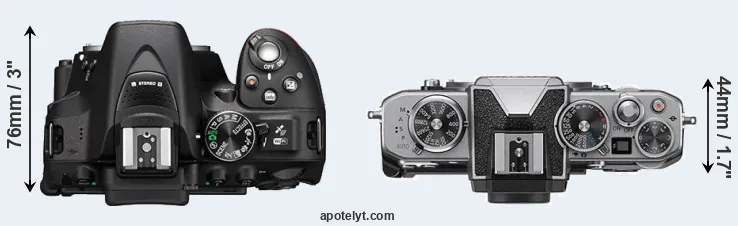 Compare D5300 versus Z fc top