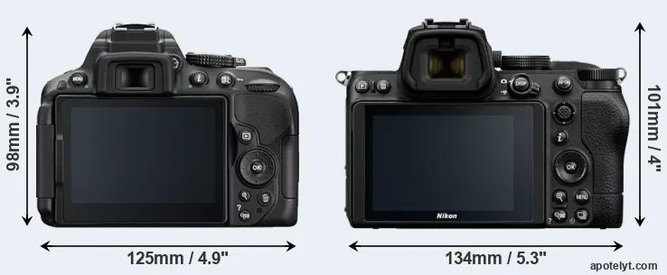 Comparison D5300 or Z5 rear