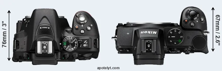 Compare D5300 versus Z5 top