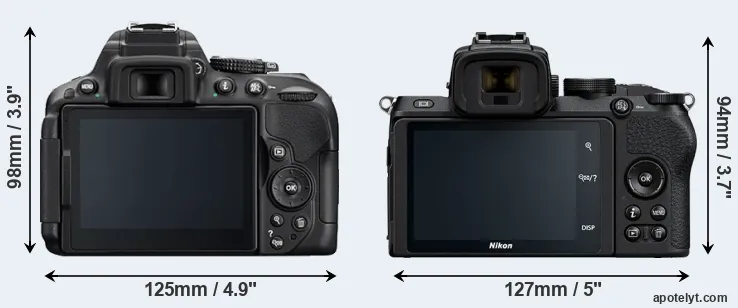 Comparison D5300 or Z50 rear