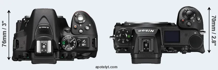 Compare D5300 versus Z6 II top