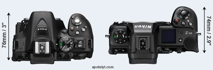 Compare D5300 versus Z6 III top