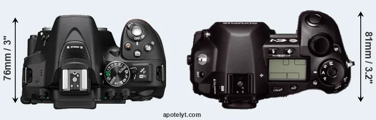 Compare D5300 versus E-1 top