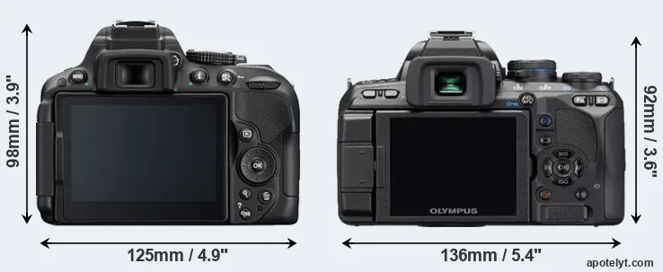 Comparison D5300 or E-510 rear