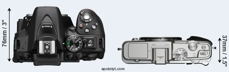 Compare D5300 versus E-P5 top