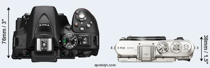 Compare D5300 versus E-PL8 top