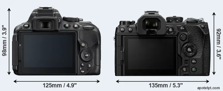 Comparison D5300 or OM-1 rear