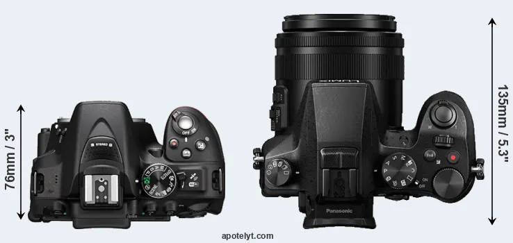 Compare D5300 versus FZ2000 top