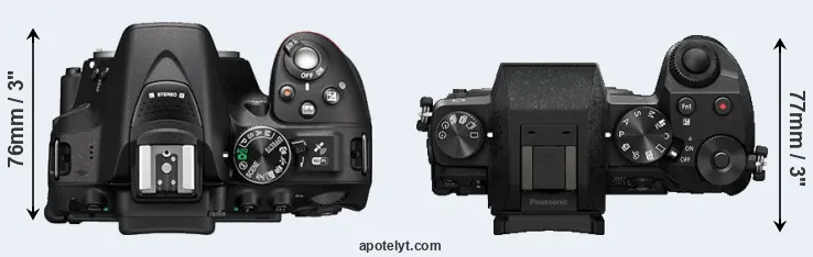 Compare D5300 versus G7 top