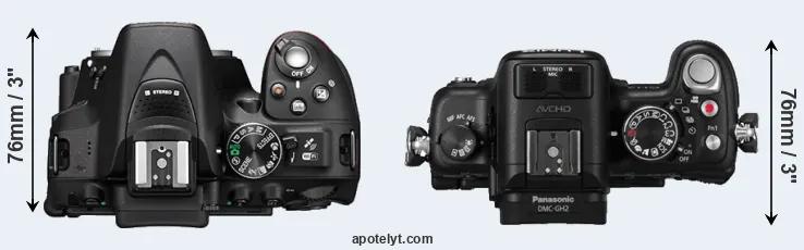 Compare D5300 versus GH2 top