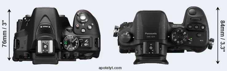 Compare D5300 versus GH4 top