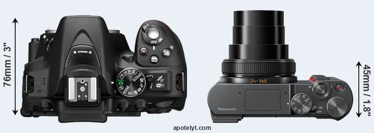 Compare D5300 versus TZ200 top