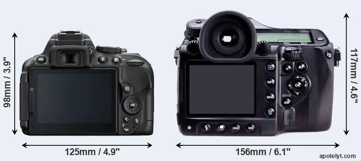 Comparison D5300 or 645D rear