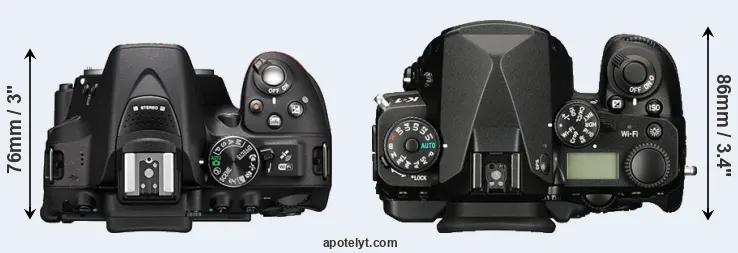 Compare D5300 versus K-1 top