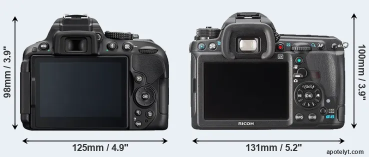 Comparison D5300 or K-3 rear