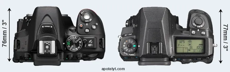 Compare D5300 versus K-3 top