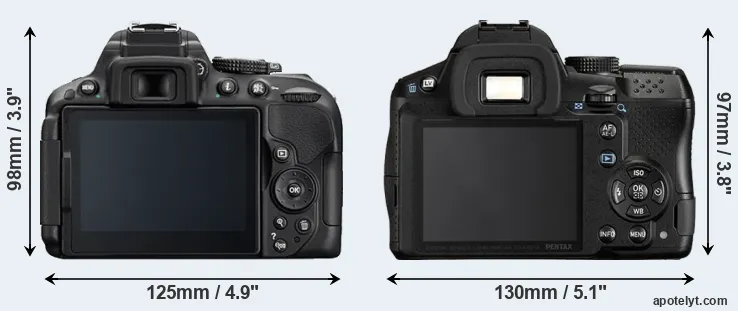 Comparison D5300 or K-30 rear