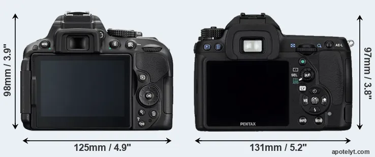 Comparison D5300 or K-5 rear