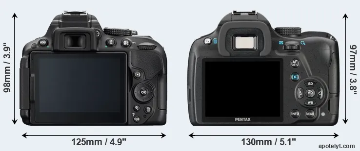 Comparison D5300 or K-50 rear